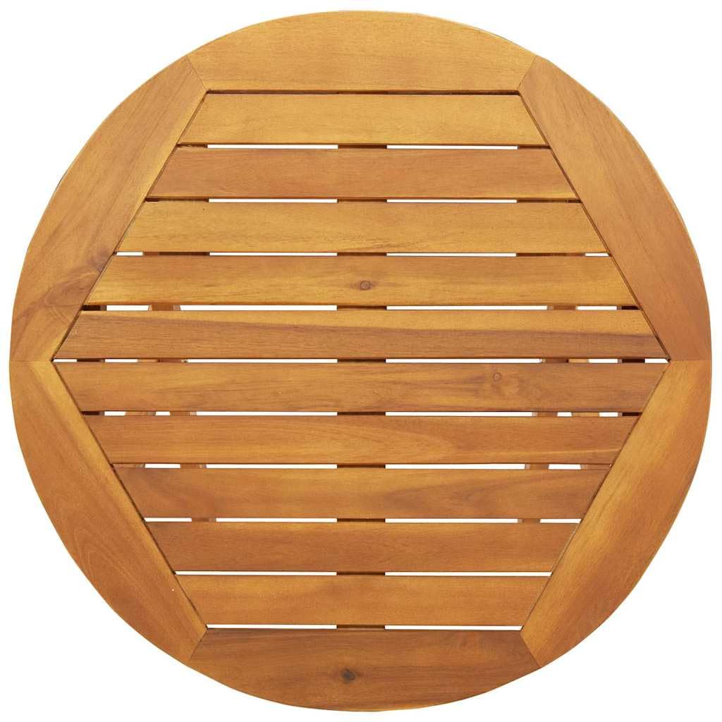 Set Bistro Pieghevole 3 Pezzi Legno Massello Acacia da Giardino | Arredo compatto salvaspazio con finitura ad olio naturale per momenti di relax su balcone, terrazzo o patio esterno.