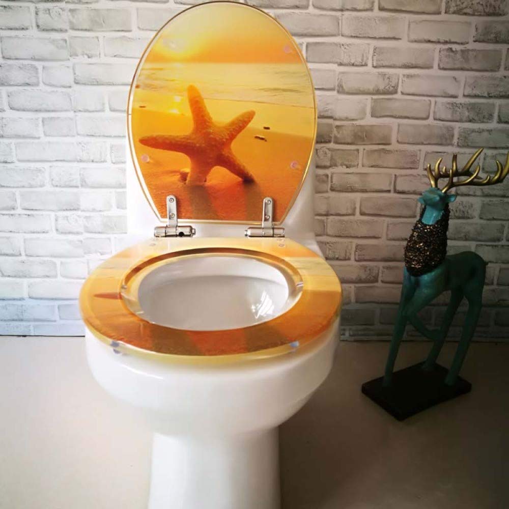Seestern WC Sitz Verstellbar Schnellverschluss WC Sitz für V/U/O Form 40-47cm x 34-38cm