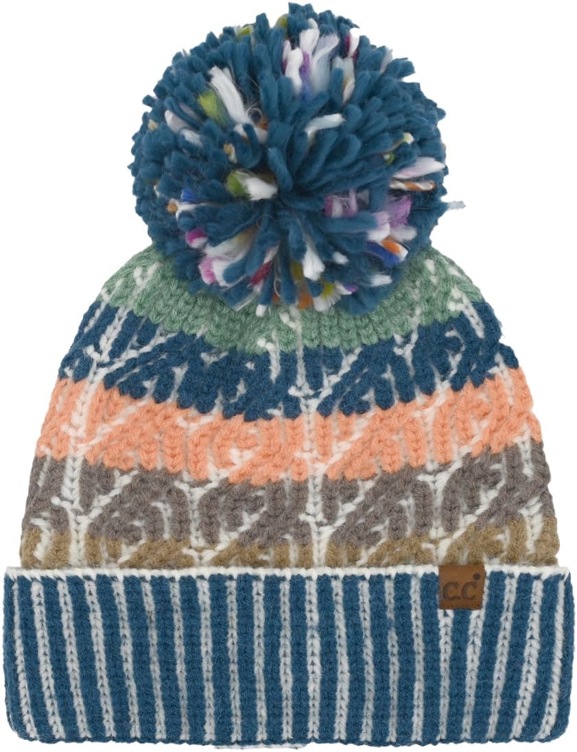 Funky Junque Beanie Winter Cap for Women Warm Cozy Knit with Pom Pom - Image 6