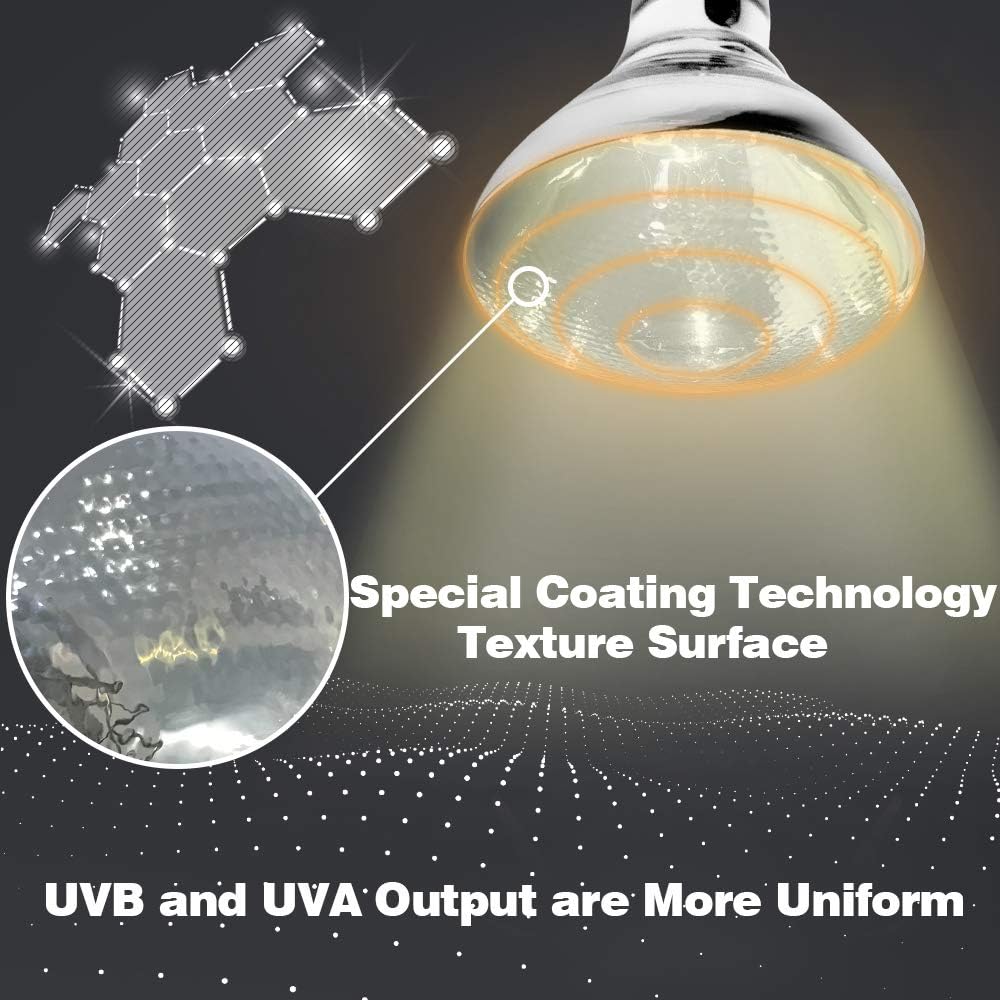 LUCKY HERP Reptile UVA UVB Heat Bulb, 100W E27 Turtle UV Heat Lamp, Vivarium D3 Basking Light Bulb for Reptile Tortoise - Image 3