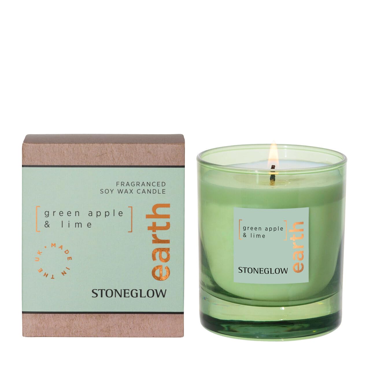 Stoneglow Candles Elements Earth Tumbler CandleGreen Apple & Lime from B&Q
