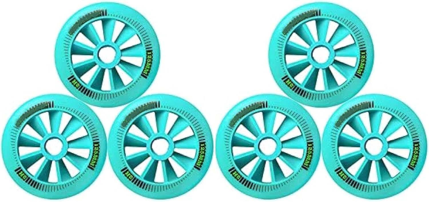Ruote per pattini in linea, 6 pezzi, 125 mm, professionali, per pattini in linea, colore verde, arancione, ruote di ricambio, durezza 85A