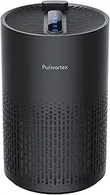 Purivortex Purificadores de ar para casa, filtro de ar HEPA silencioso para pólen, fumaça, poeira, pelos de animais de estimação, odor, cabelo, capas de até 2,5 metros quadrados (modelo: AC400 preto
