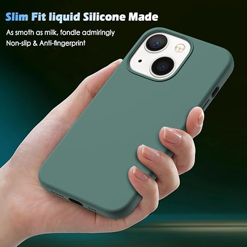 Miniatura 2 de YATWIN Funda 5 en 1 diseñada para iPhone 13 con 2 protectores de pantalla + 2 protectores de lente de cámara, silicona líquida, delgada, de goma