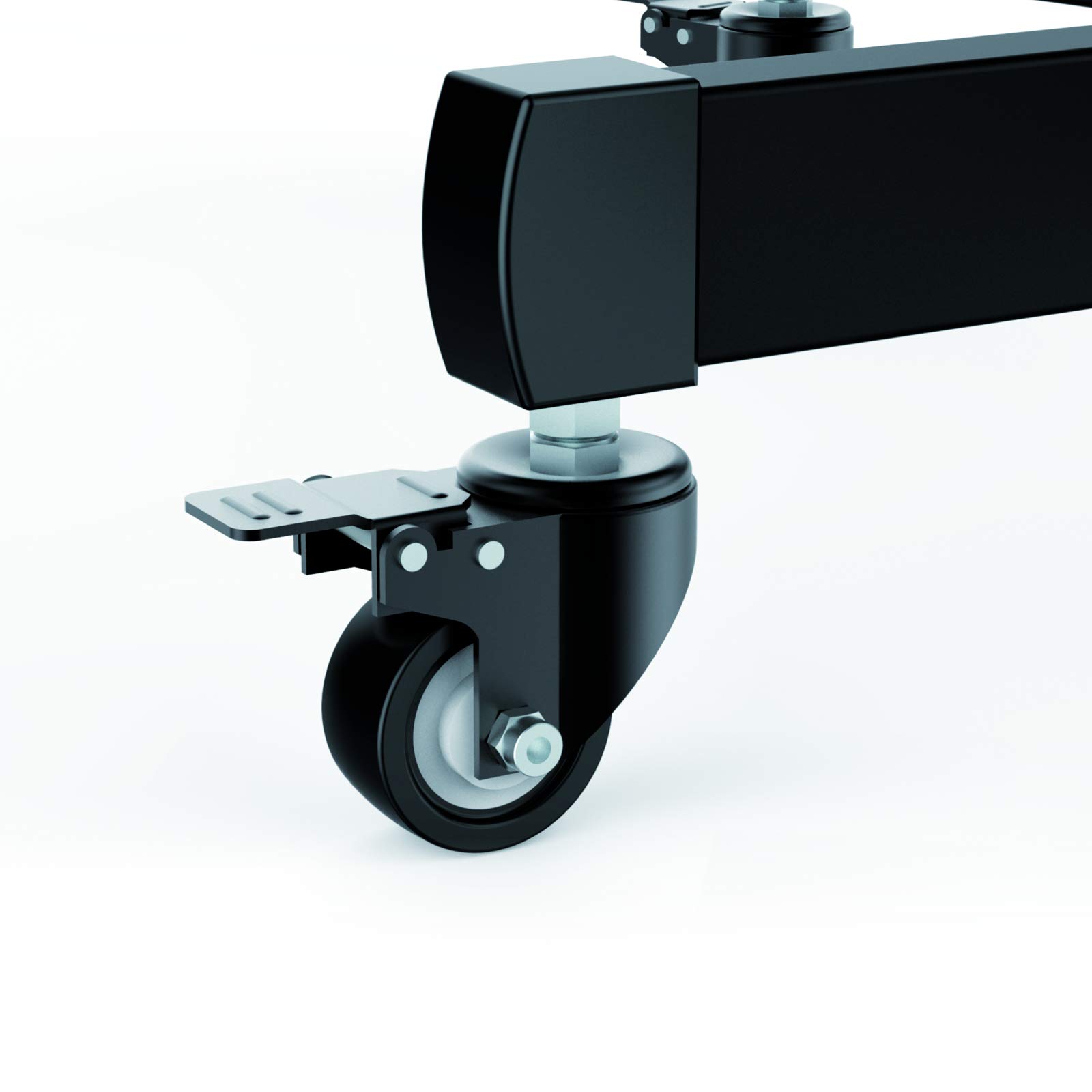 TOOQ FS1470M-B - Soporte de Suelo para TV/LED de 37" a 70" (móvil, Dos Bases para Audio Video, Regulable en Altura) Color Negro