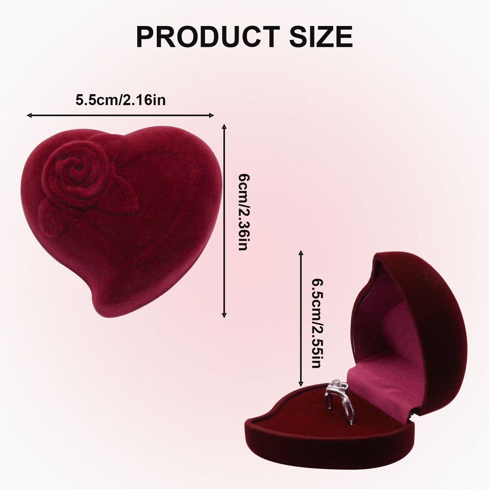 Scatola Portaanelli A Forma Di Cuore In Velluto Bianco Con 2 Scomparti – Portagioie Per Fede E Proposta Di Matrimonio