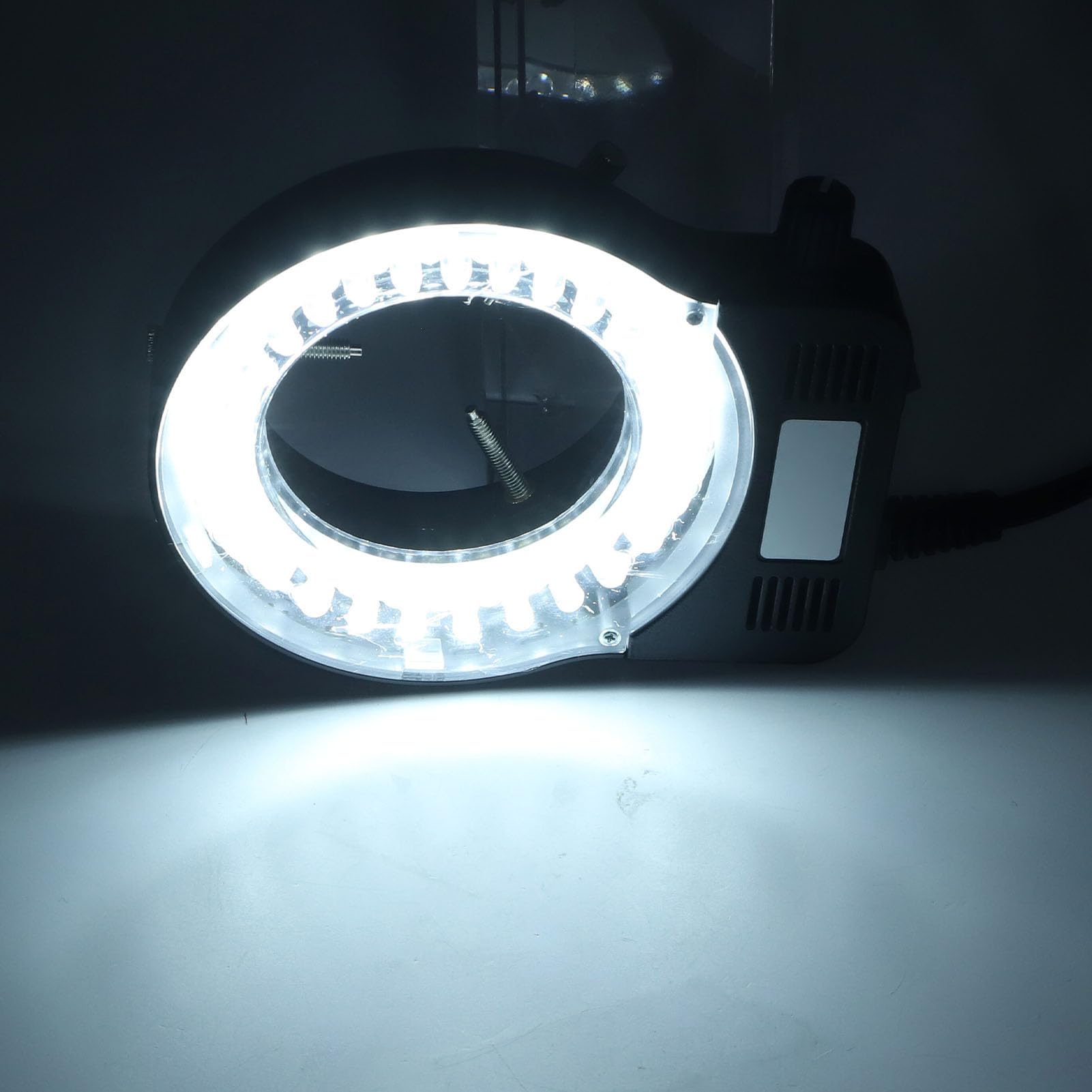 Luocute Cámara de Microscopio Digital de 24MP Microscopio USB Cámara de Microscopio HD 1080p con 150x C Lente de Montaje 56 LED de Anillo LED para la Inspección de Soldadura de (Enchufe de la UE)