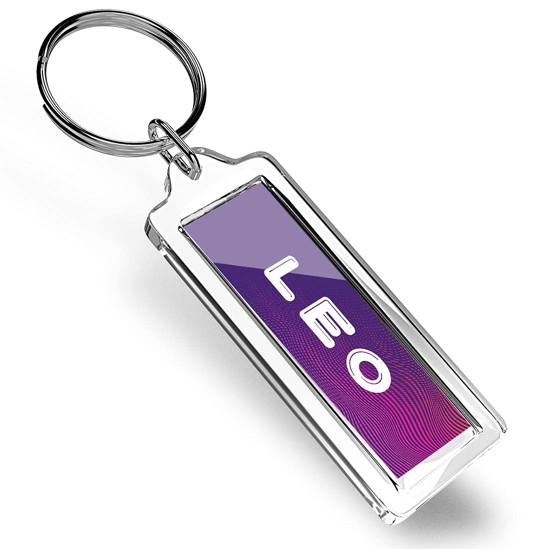 Destination1 x Leo Name Purple Waves Keyring Lightweight Plastic Keyring Key Chain Key Ring #107302