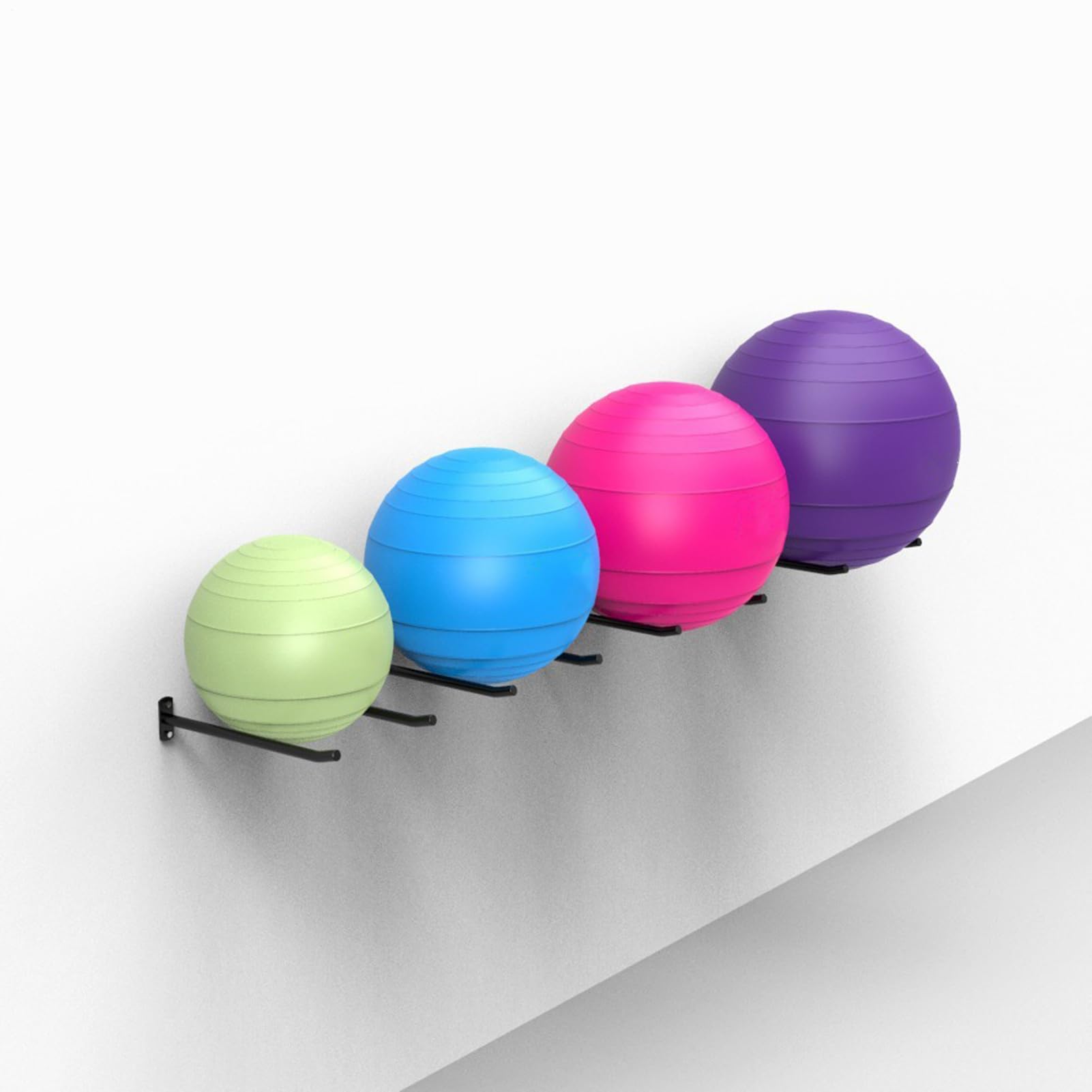 Supporto per Palla da Ginnastica, 2 Supporti da Parete per Esercizi, Resistenti Fino a 30 kg, per Palestra, Studio e casa, Organizer salvaspazio, Palle di stabilità, Medicina e Yoga