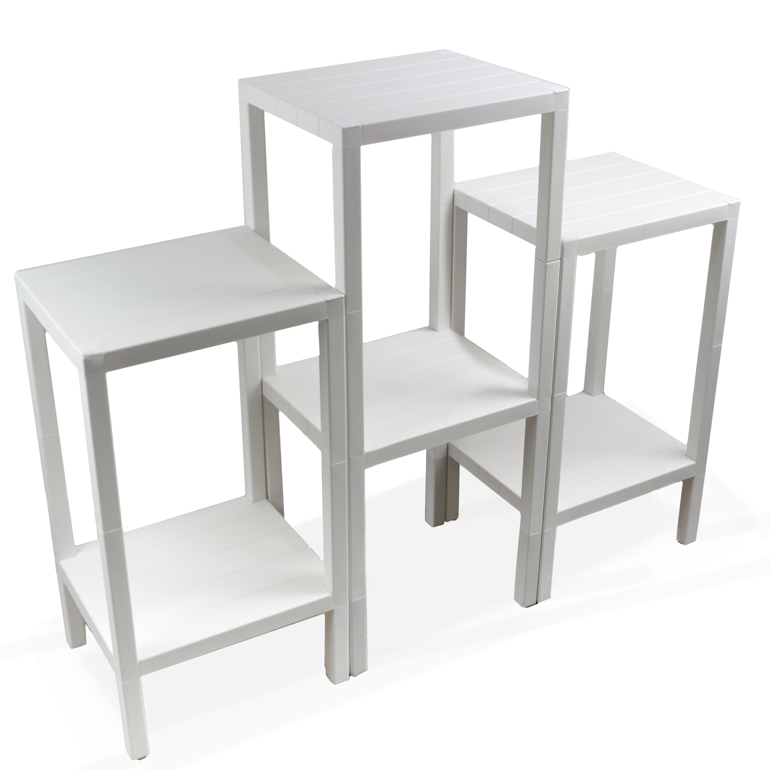 DIVCHI 6 Tier Side End Table Nightstand Coffee Tables Storage Bedside Table Office Living Room Bedroom Small Narrow Space Sofa Table (White) โ image 1
