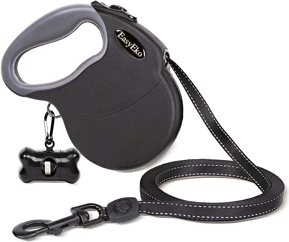EasyEko Retractable Dog Leash- 16ft Retractable Dog Leash- Automatic Walking Dog Leash- for Any Size Breed- Waste Bay Included- Tangle…