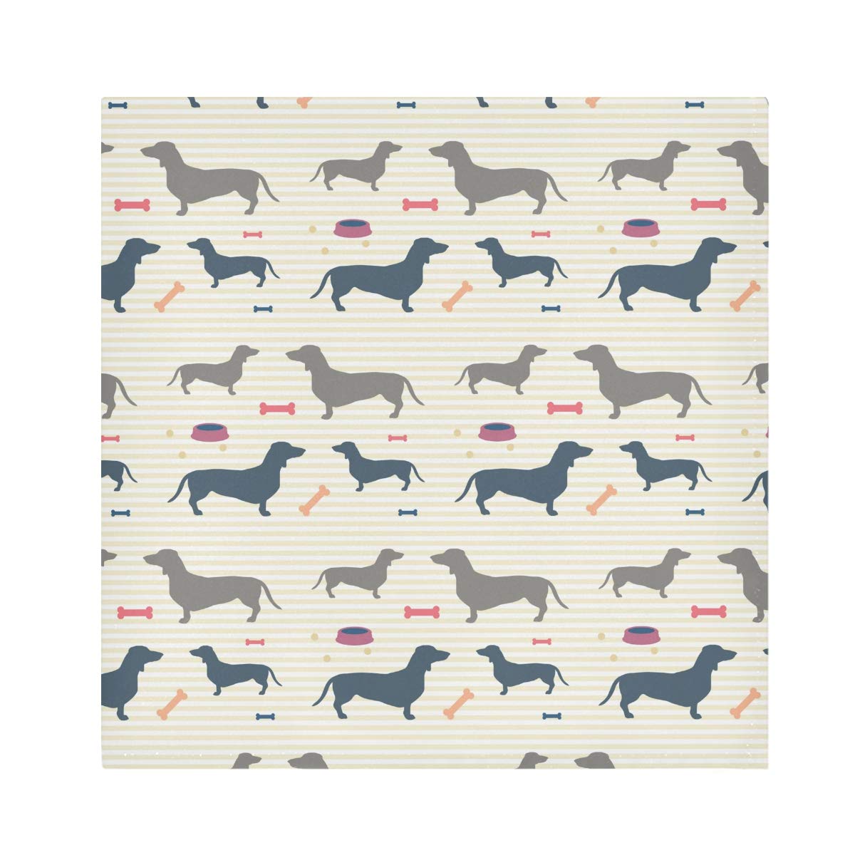 TropicalLife Napkins Dachshund Dog Puppy Pattern Dinner Napkin Paper Satin Polyester Cloth Reusable Napkins for Table Kids 20x20 in, 1 Pc