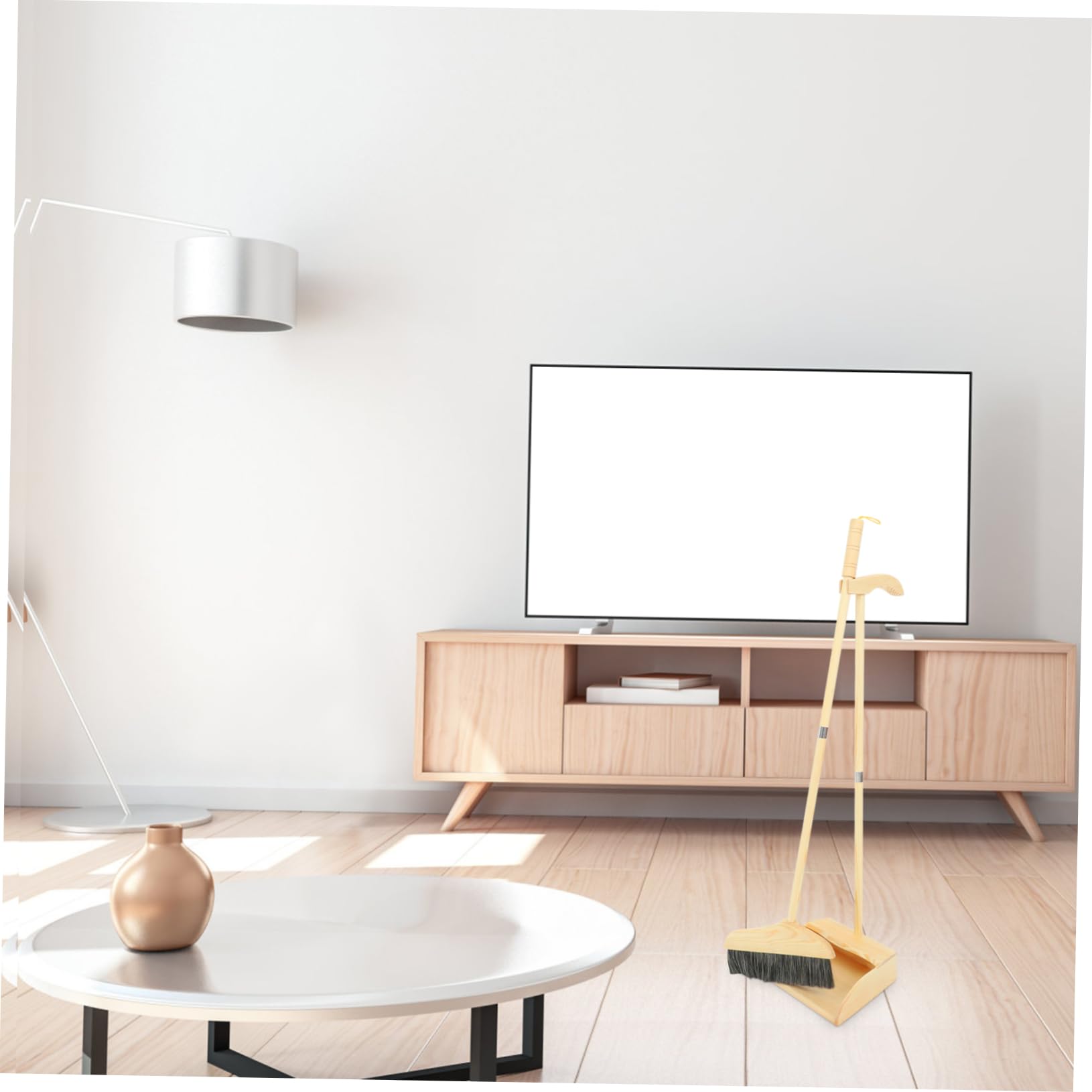 Besen und Kehrschaufelset Robust, Langem Stiel, Holzgriff