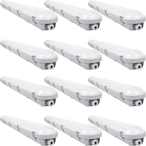 4FT LED Vapor Tight Light 3CCT 3-Wattage Selectable 40W 50W 60W 5200LM IP66 Waterproof Vapor Proof Fixture 100-277V