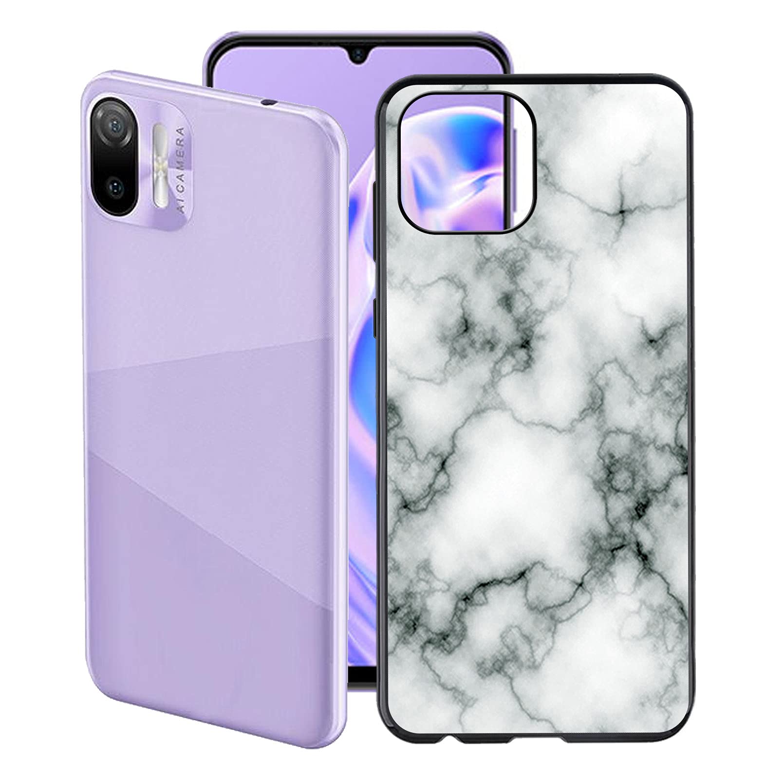 Cover Per Ulefone Note 6 / Note 6P - Custodia Silicone Nero Con Fiore Rosa - Morbida TPU Antiurto - 4