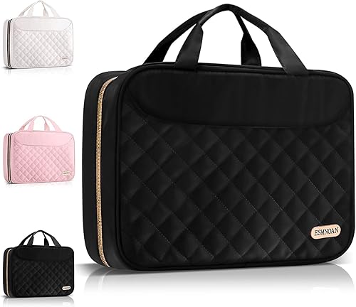 Neceser de viaje para mujer con gancho para colgar, organizador de viaje aprobado por la TSA para champú, contenedor de tamaño completo, juego de