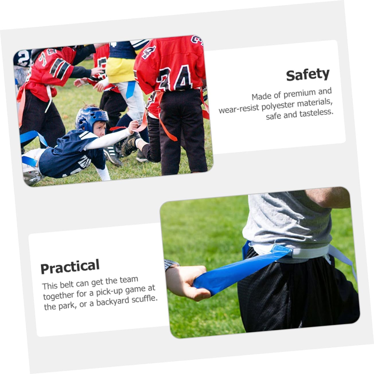 UPKOCH 1Set Football Waist Flag Set Adjustable Reusable Belt for Adults Includes White Belts Flags Markers Carry Bag for Non Contact Football Games