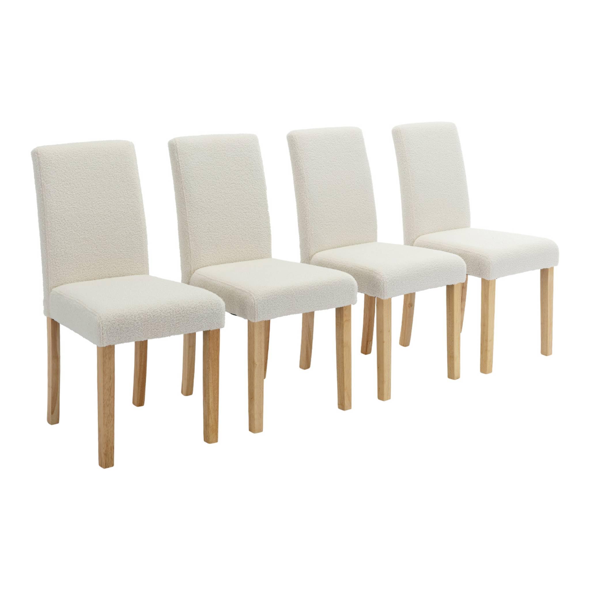 Chaise de salle à manger, pieds en bois d'hévéa, coussin d'assise rond