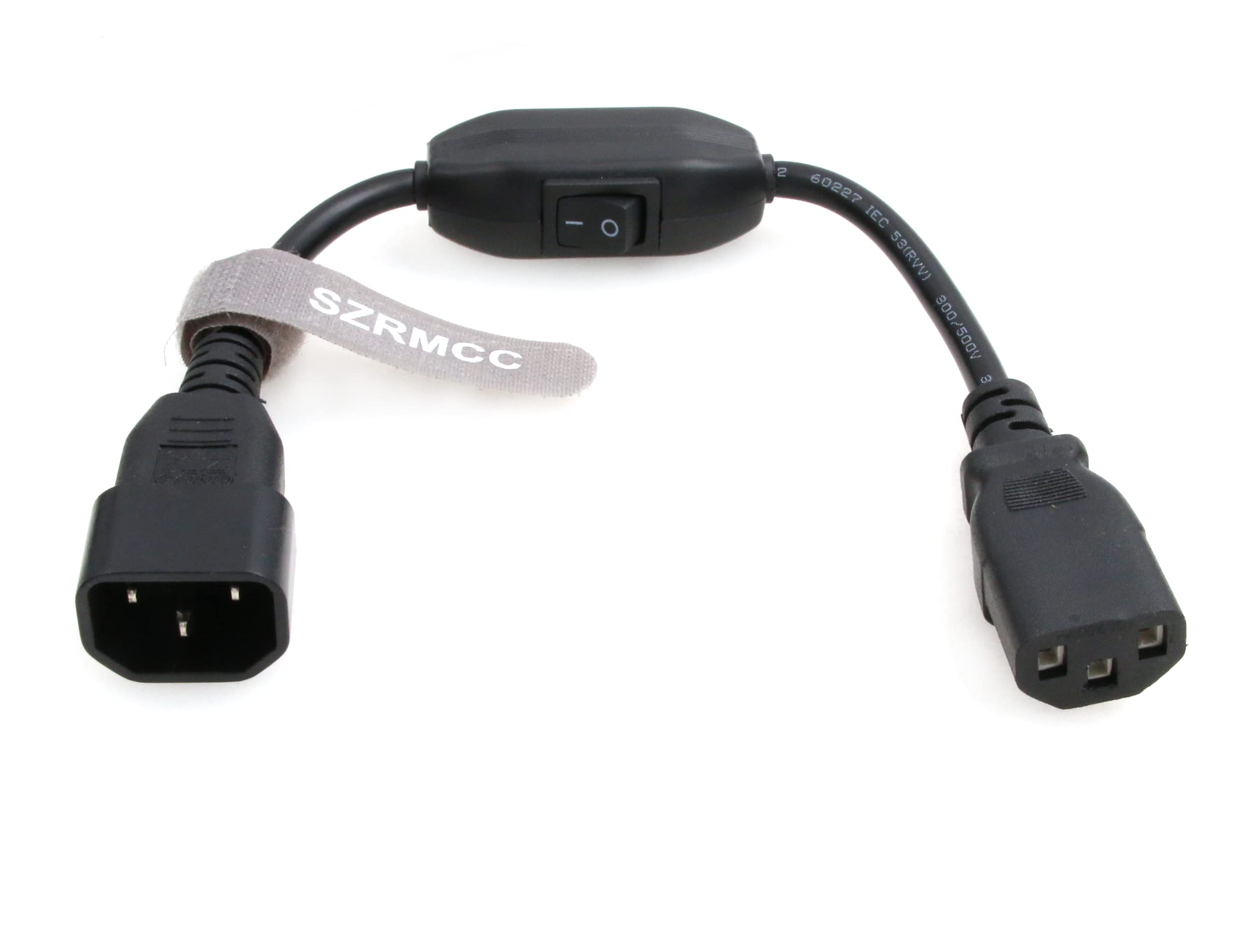 Cavo Alimentazione IEC C14 A C13 Con Interruttore On/Off – Prolunga PDU UPS 10A 250V, 30cm