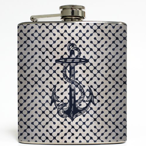 Anchors Aweigh Liquid Courage Flasks 6 oz. Stainless Steel Flask
