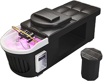 Shampoo Bed, Thai Style Shampoo Bed with Integrated Water Circulation and Fumigation for Beauty Massage and Barber Shop, Load-Bearing: 300Kg, Spa/Salon Bed,C