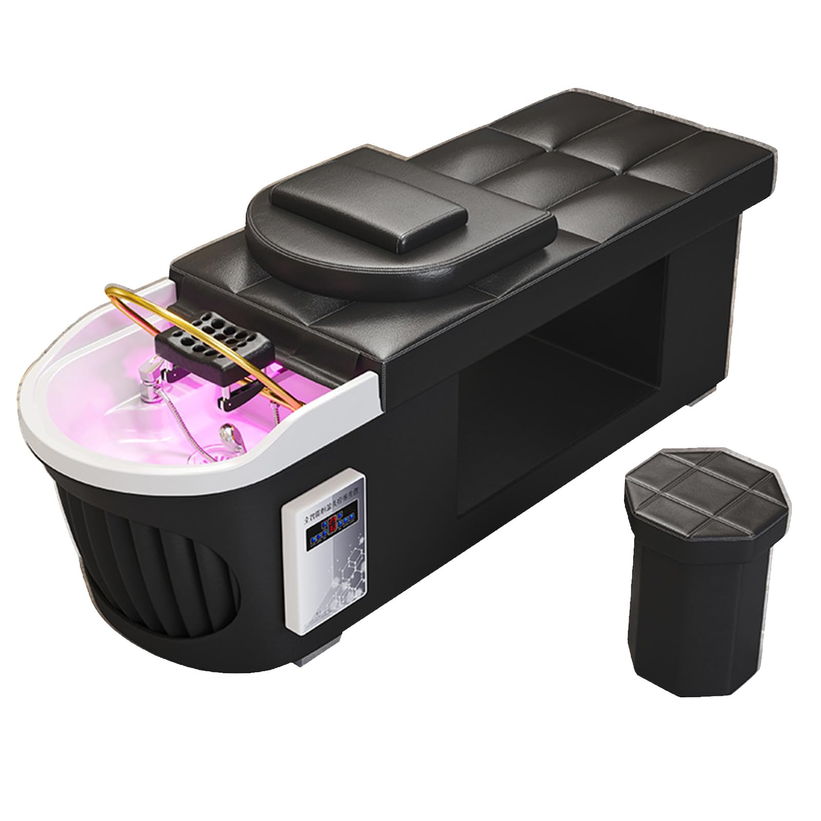 Shampoo Bed, Thai Style Shampoo Bed with Integrated Water Circulation and Fumigation for Beauty Massage and Barber Shop, Load-Bearing: 300Kg, Spa/Salon Bed,C