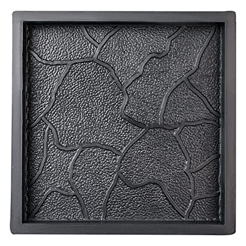 BETONEX Plastic Molds Concrete Set Patio Paving Mold 4 pcs - Big Large Pathmaker Precast Concrete Molds and Forms Stampcrete for Walkways - Beautiful Cobblestone Molds for Concrete, Reusable