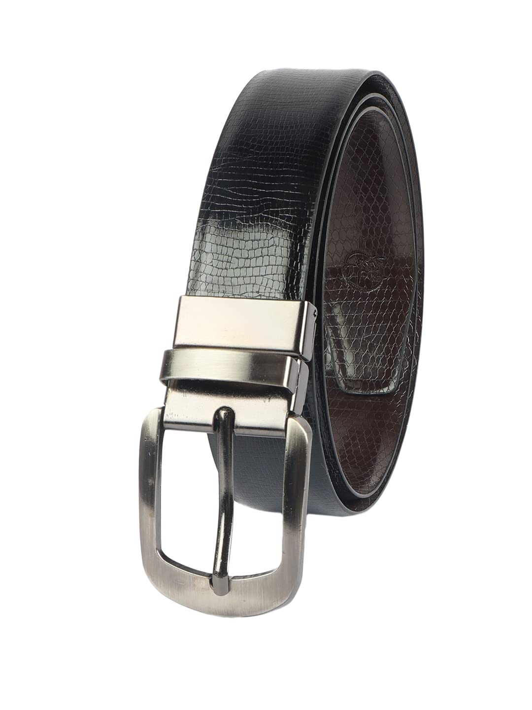 Reversible Leather Formal Black/Brown Belt For Men-image-22