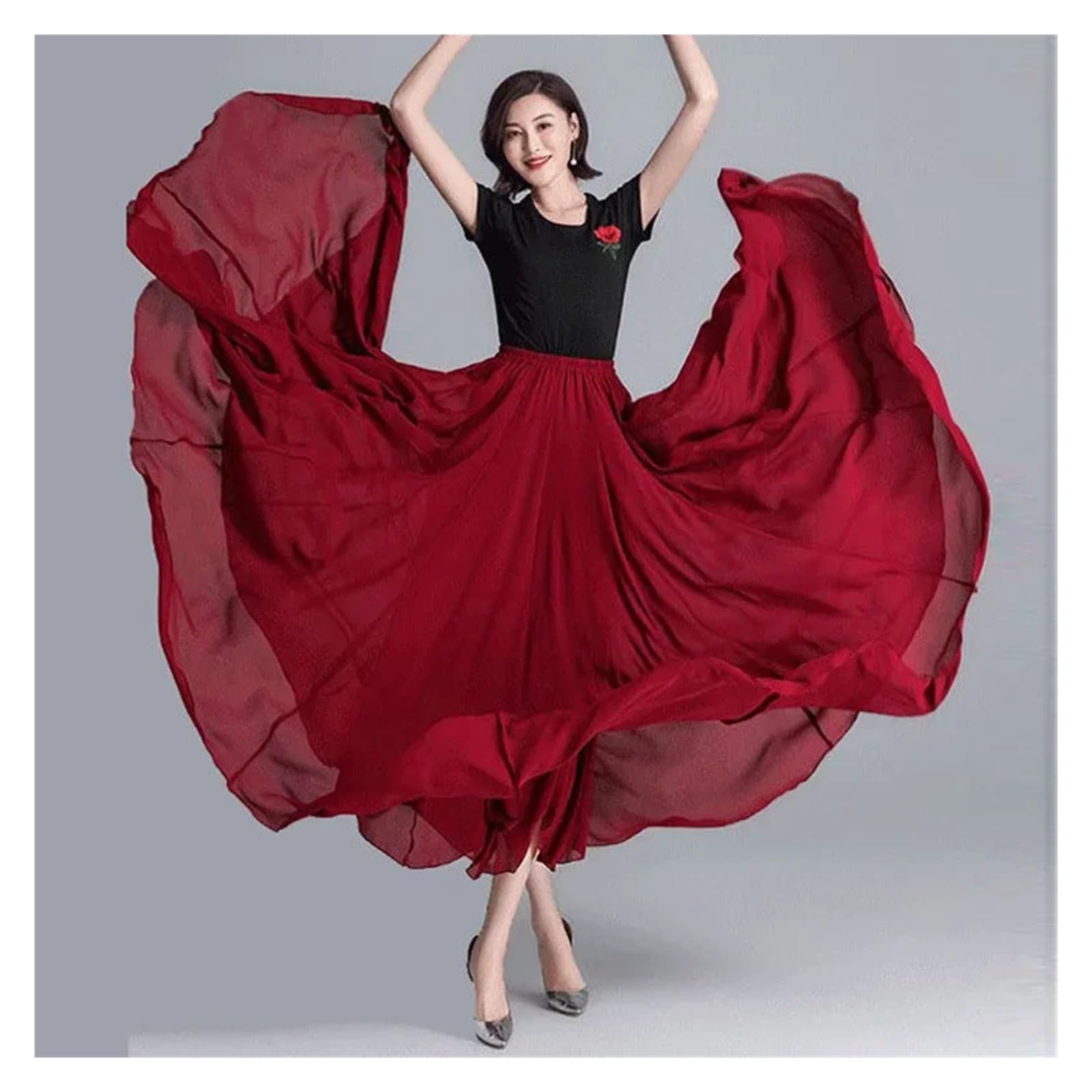 Gonna da ballo for donna in chiffon di poliestere spandex