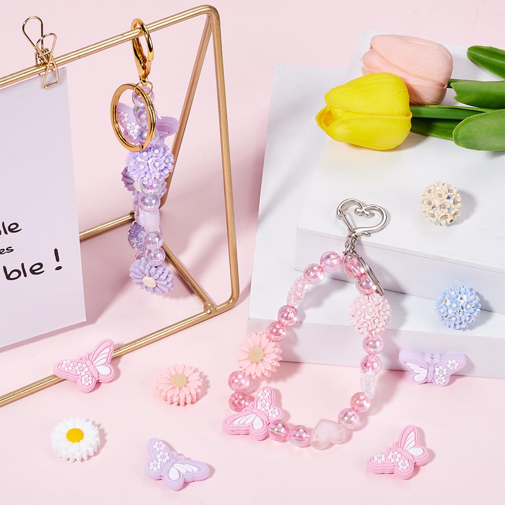 Perline di colori assortiti a forma di tulipano 3D, perline in silicone focali, perline sciolte - Italia