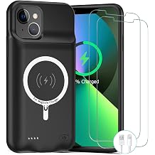 Battery Case for iPhone 13, [Upgraded] 10000mAh Rechargeable Portable Charging Case with Wireless Charging Compatible for iPhone 13 6.1 inch with Carplay Extended Battery Pack Charger Case-B4