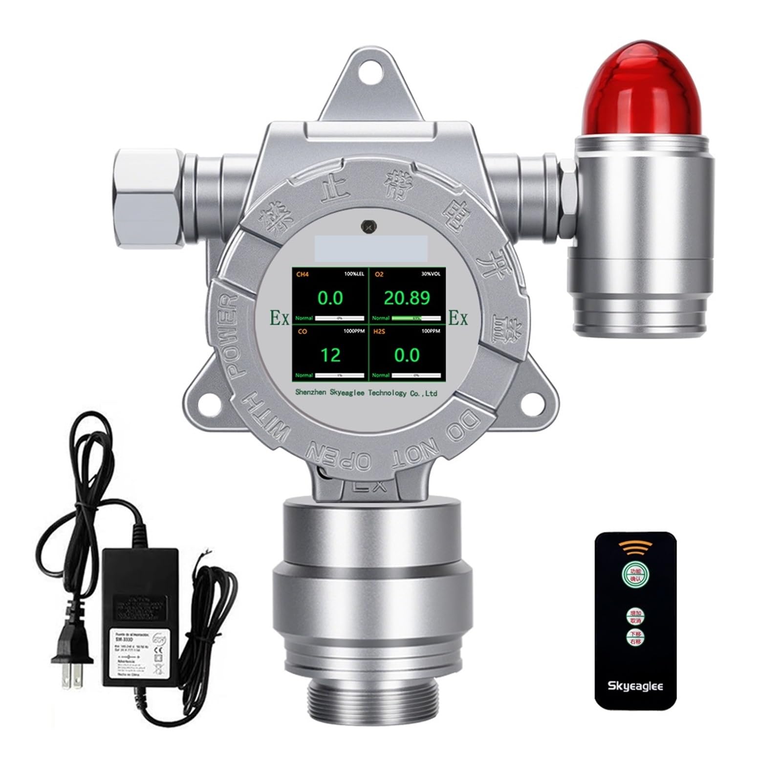 Rilevatore di Gas Fisso 4 in 1 a Parete Ex H2S CO O2 RS485 Uscita 4-20 mA for analizzatore Online di Sicurezza Industriale(OEM/ODM 4 in 1)
