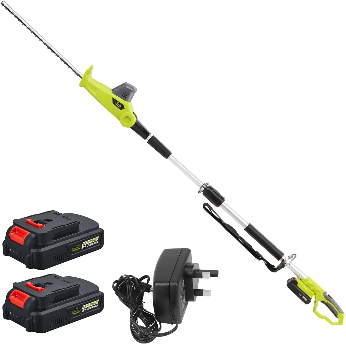 Wolf Creek 2 IN 1 Electric Long Reach Hedge Trimmer 500W 410mm Blade & Chainsaw Pruner 710W 8