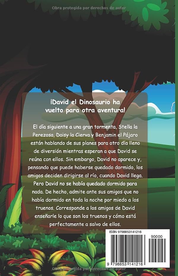 Miniatura 2 de David el Dinosaurio Se Enfrenta a su Miedo a las Tormentas Cuento Ilustrado Infantil para Niños de 2 a 7 Años Libro en Español sobre Empatía, la