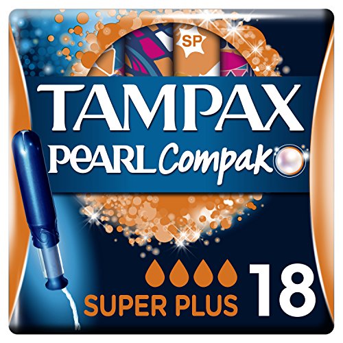 Tampax Compak Pearl Super Plus con Aplicador, el Mejor Tampón Tampax en Comodidad, Protección y Discreción, 18 Unidades (Pack de 4)