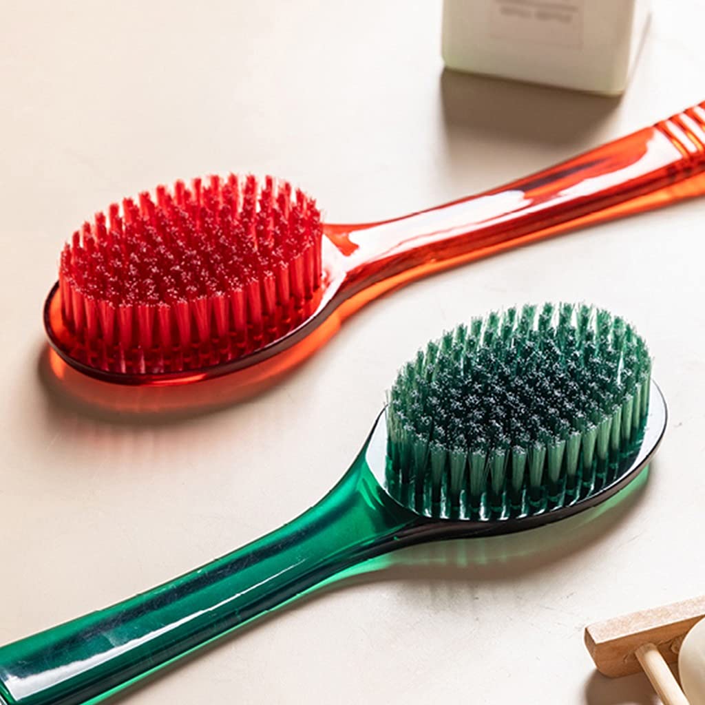 Cepillo de baño Cepillo para el Cuerpo de Textura Suave, cerdas de Nailon Cepillo Trasero con Mango Antideslizante roscado por inyección PS, estimula la circulación sanguínea (Color : Red,