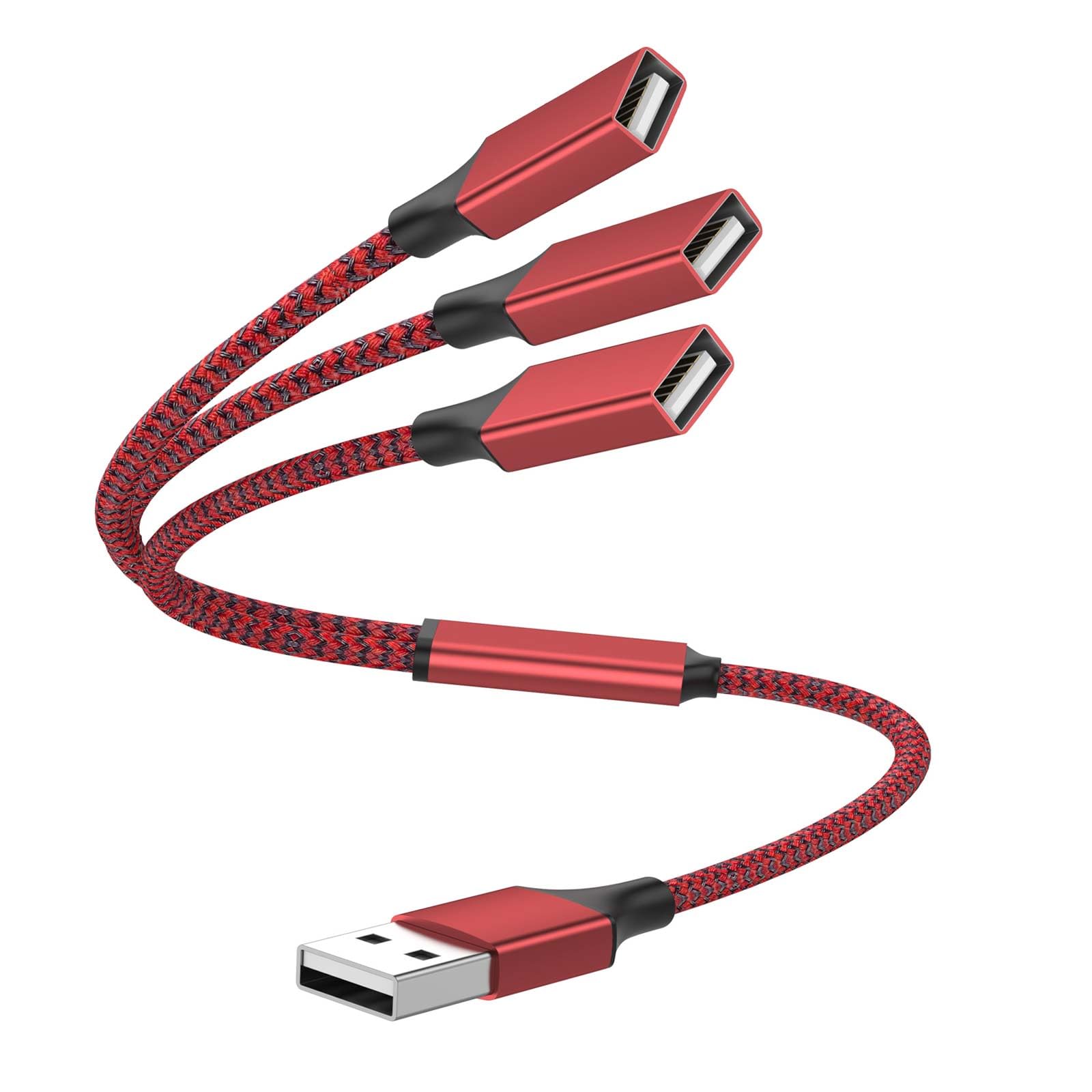 Répartiteur USB 3 en 1, câble d'extension mâle A vers 3 femelles, répartiteur USB Y prend en charge le chargement et le transfert de données pour TV/PC/ordinateur portable/MacBook/clavier/PS4