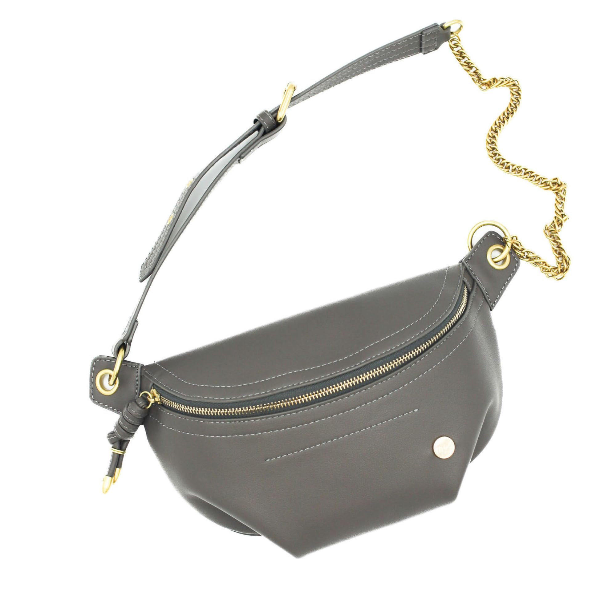 Modern+Chic Belt Bag for Women - Catherine Vegan Leather Belt Bag, Crossbody Bag with Chain Strap and Interior Pocket