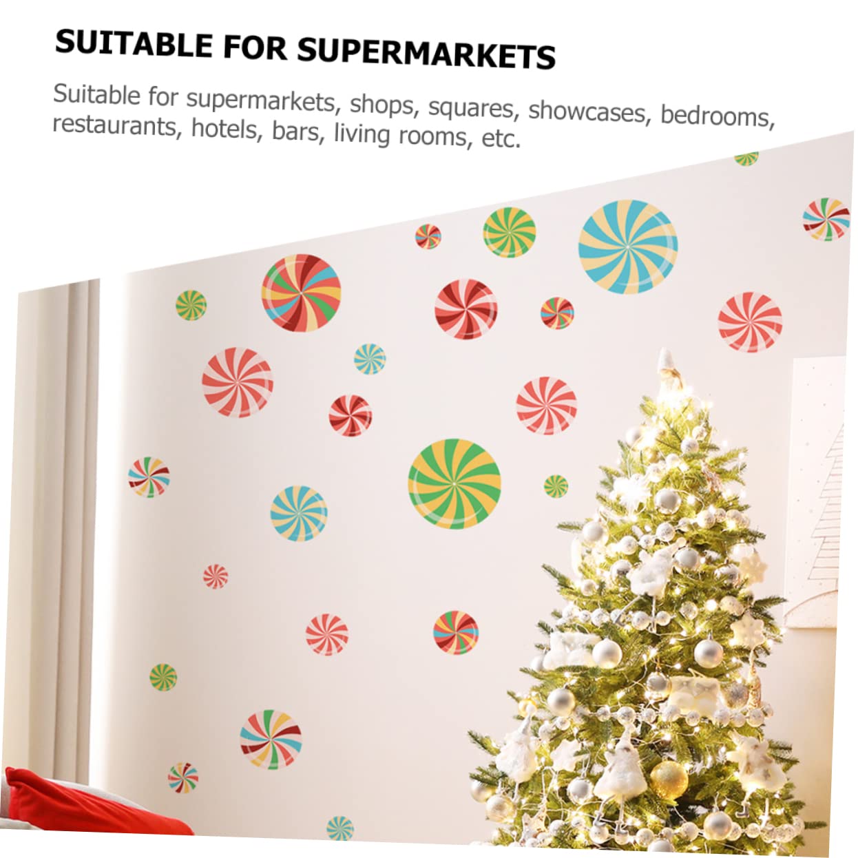 Hemobllo 8blätter Teiliges Bunter Weihnachts- Und Bodenkleber Selbstklebende Sticker Für Fenster Und Wände Kreative -dekoration Für Festliches Zuhause