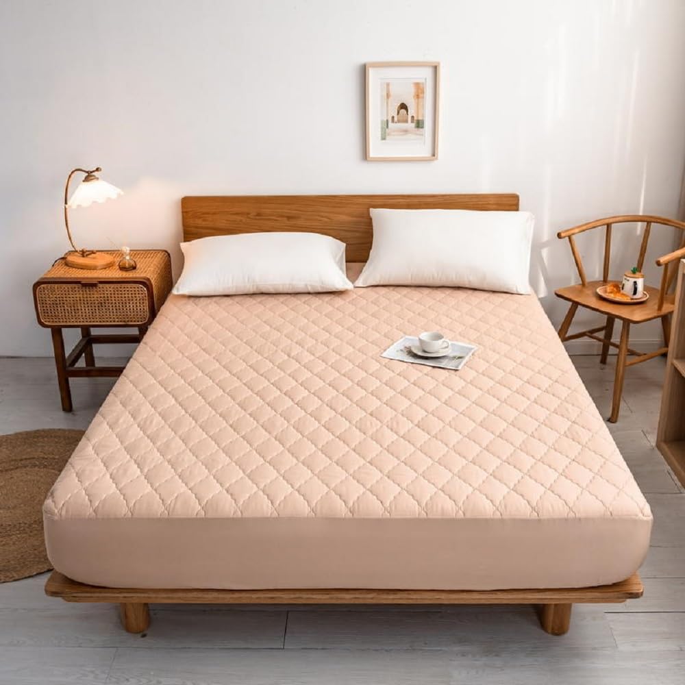 Sábana bajera ajustable impermeable de microfibra supersuave, 120 x 200 cm, protector de colchón grueso con relleno de algodón, para colchones de hasta 30 cm de alto, color gris oscuro