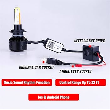 Amazon | ヘッドランプLED電球、H4 H7 LED RGBヘッドライト