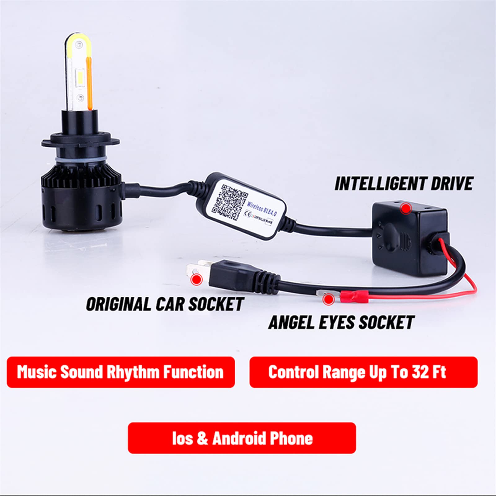 Bulbas LED LED, LED H4 H7 RGB Colorido Colorido 9005 9006 H11 CAR LIGHT HB3 HB4 H8 H9 Bulbo Turbo CSP Con Control APP RGB AUTO LUZ,9005