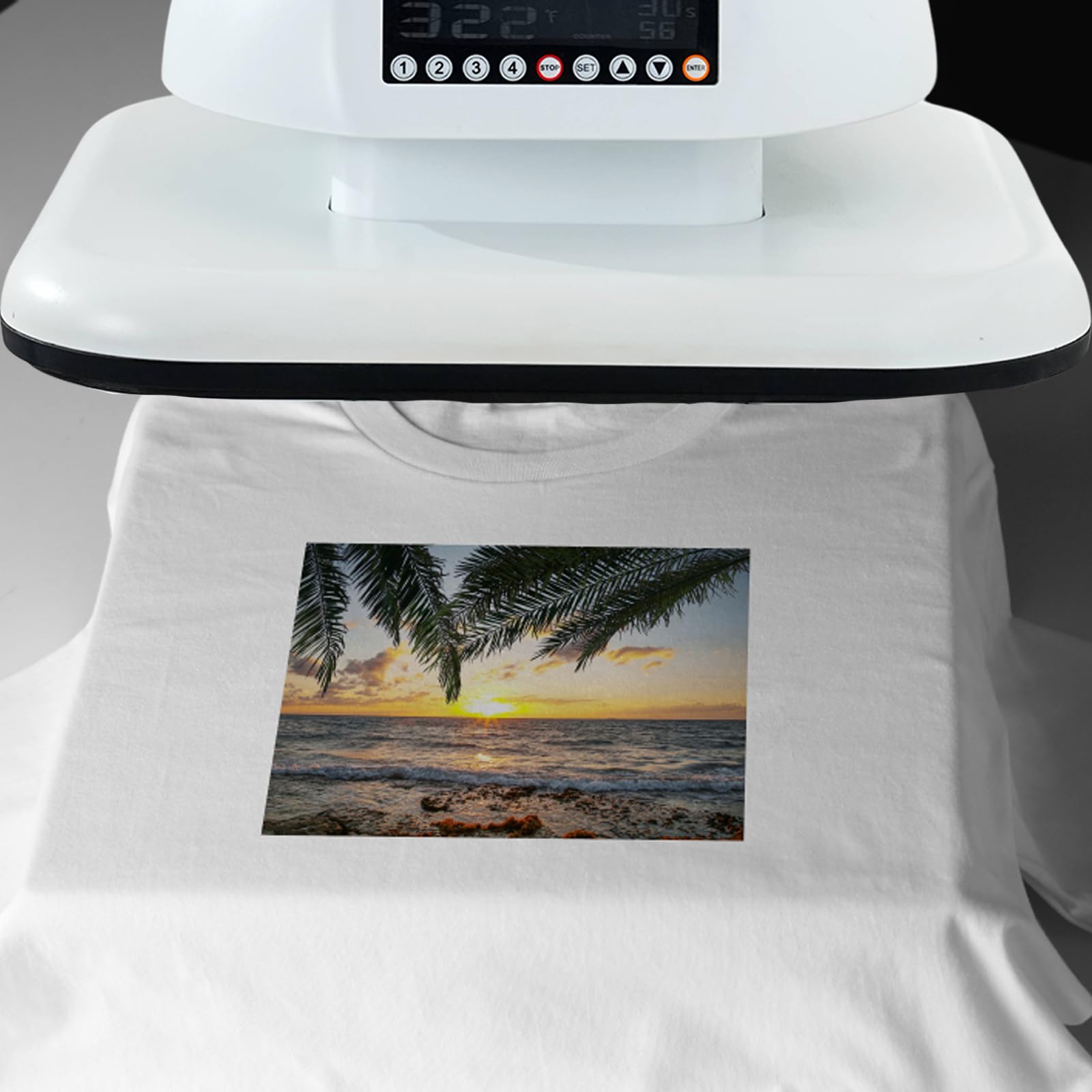Prensa de Calor 38 * 38 cm Máquina de Prensado en Calor Aluminio, Planchas Sublimacion con Base Deslizable para Camisetas, Bolsas, Alfombrillas de Ratón, DIY(Blanco)