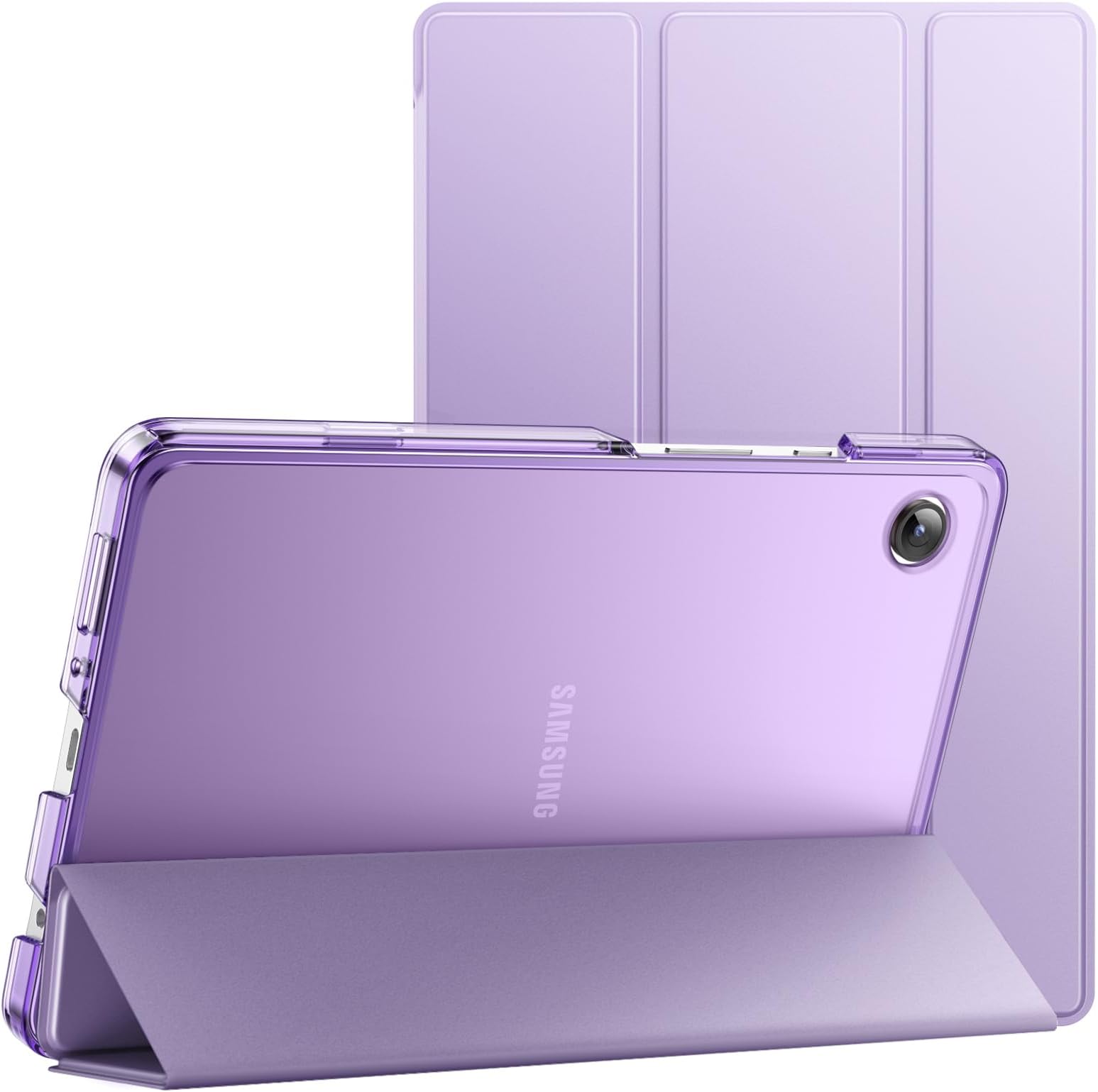 JETech Case for Samsung Galaxy Tab A11 / Tab A9 8.7-Inch 2025/2023, Slim Translucent Back Tri-Fold Folio Stand Protective Tablet Cover (Light Purple)