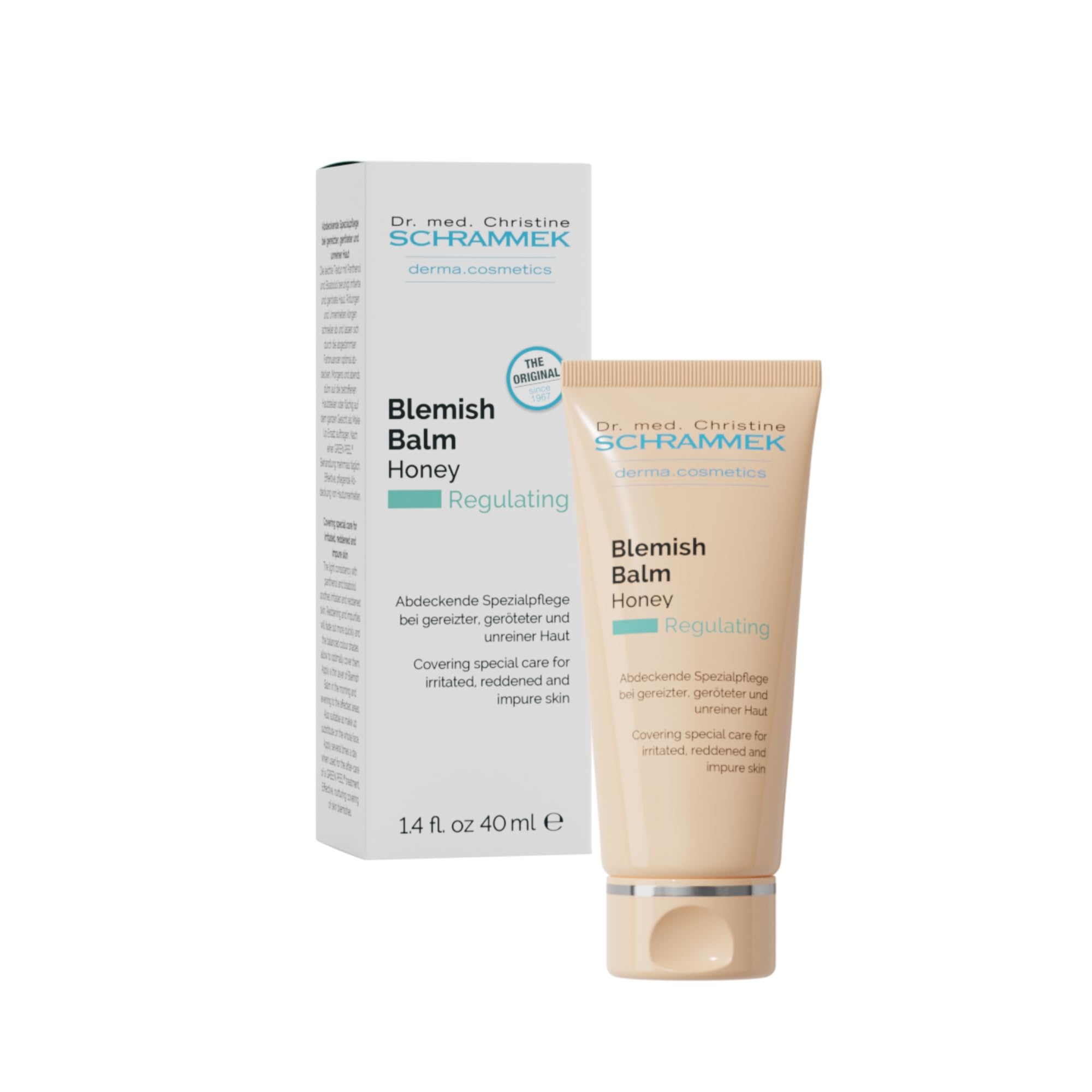 Blemish Balm Honey (1.4 fl oz) - Covering Care for Irritated, Reddened & Impure Skin - BB Cream - Tinted Face Moisturizer - Skin Care - Dr. Schrammek