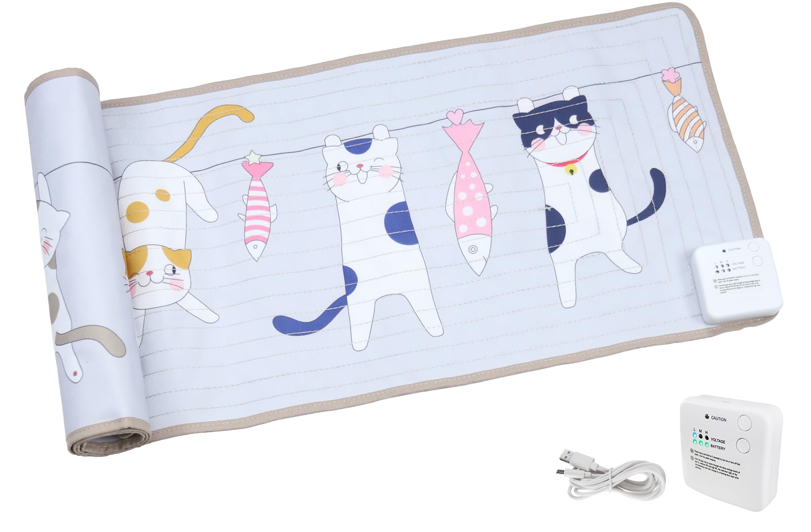 DOGNESS Rechargeable Pet Shock Mat, 60"x15" Safe Cat Repellent Mat Electronic Training Pads Keep Dogs and Cats Off Couch, Bed, Indoor Cat Deterrent Mat (Cat Balcony - Version 2023)