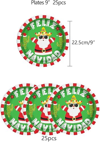 Miniatura 3 de Platos de Feliz Navidad, decoraciones de Navidad, decoraciones de Navidad mexicanas, decoraciones de Navidad españolas, DZ Feliz Navidad,