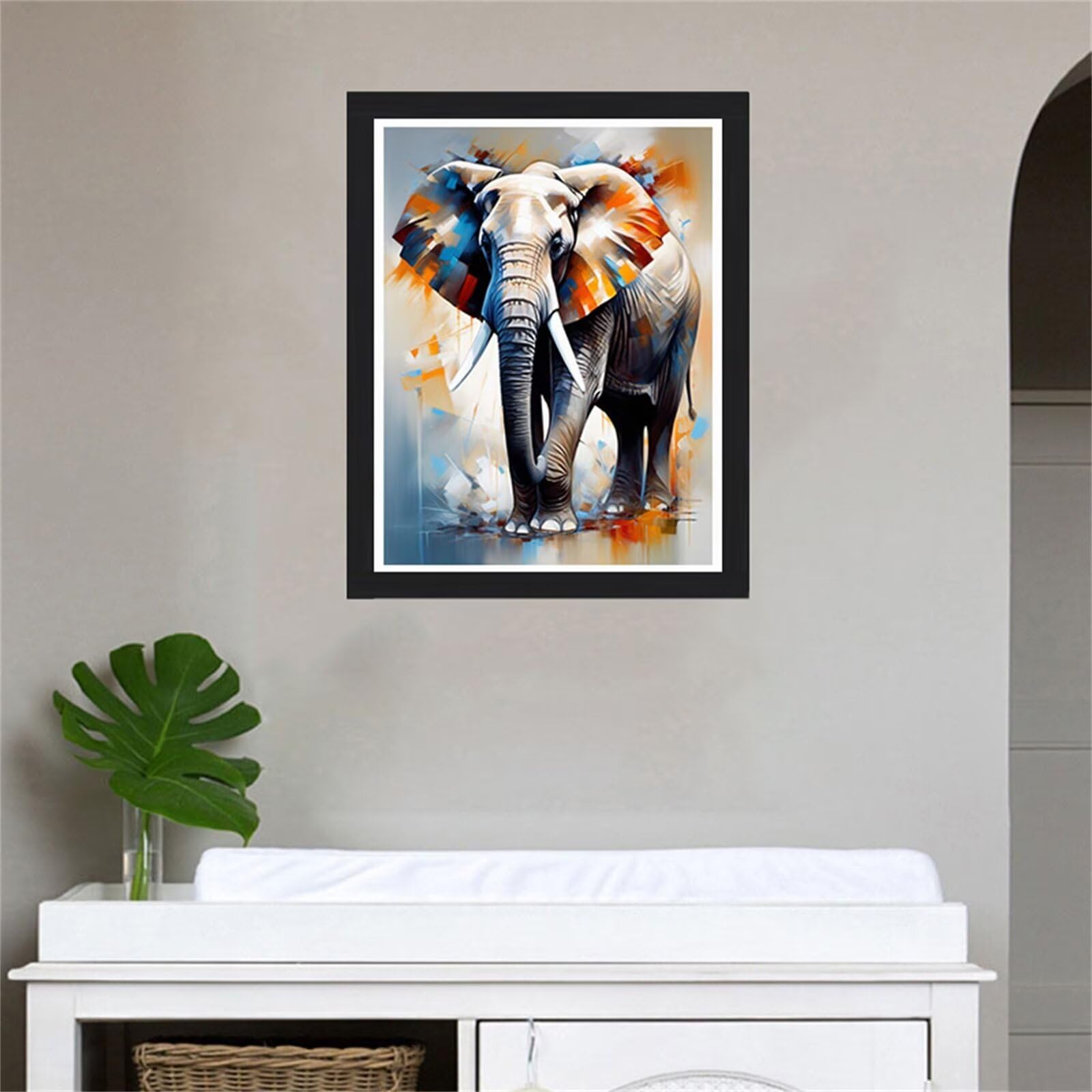 Diamond Painting Tierelefant, DIY 5D Weihnachten Diamond Painting Erwachsene, Diamant Painting Bilder Malen Nach Zahlen DIY Set Erwachsene, Diamond Painting Herbst für Home Wand Dekor (70x95cm)-k9