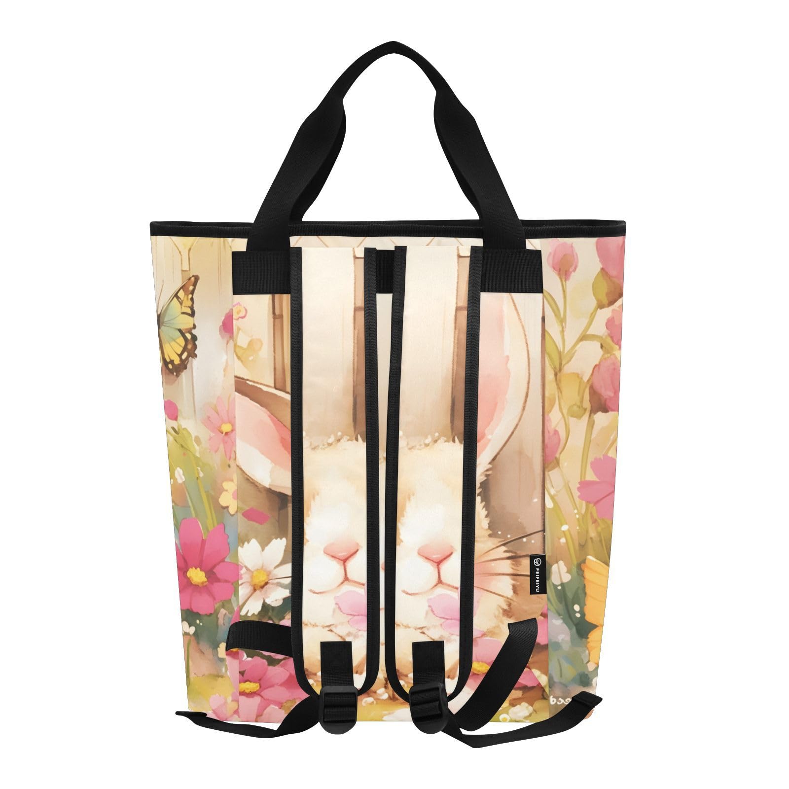 Bokkoy Rabbit in Garden Insulated Cooler Bag with Ice Pack?Large Capacity Waterproof Thermal Lunch Bag?Reusable Cooler Bags for Picnic, Travel