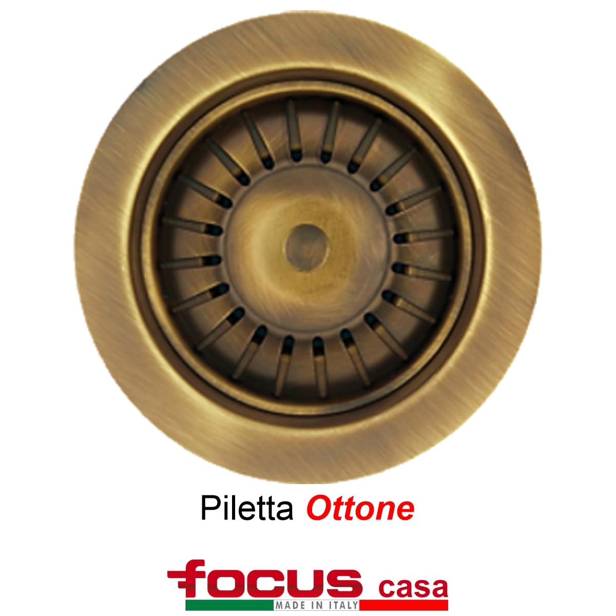Lavello cucina Ettore Mix avena 1 vasca/vascone 79 x 50 cm piletta vecchio ottone Made in Italy